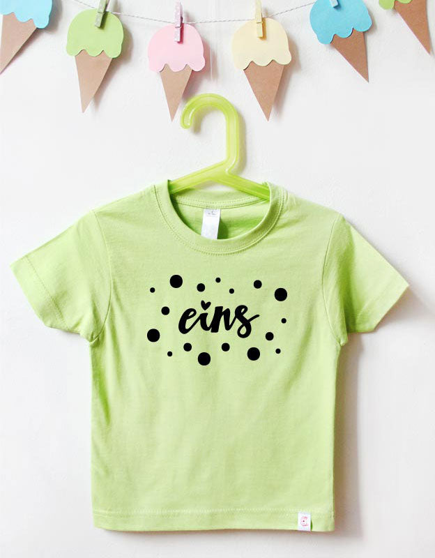 geburtstagsshirt - punkte - grün schwarz