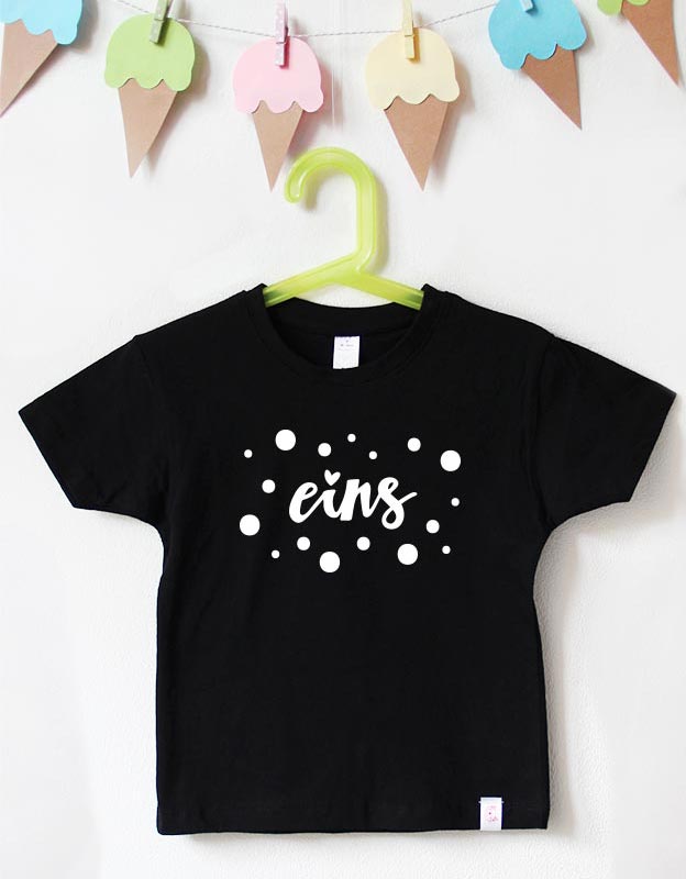 geburtstagsshirt - punkte - schwarz weiß