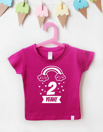 Geburtstagsshirt - regenbogen - pink weiß