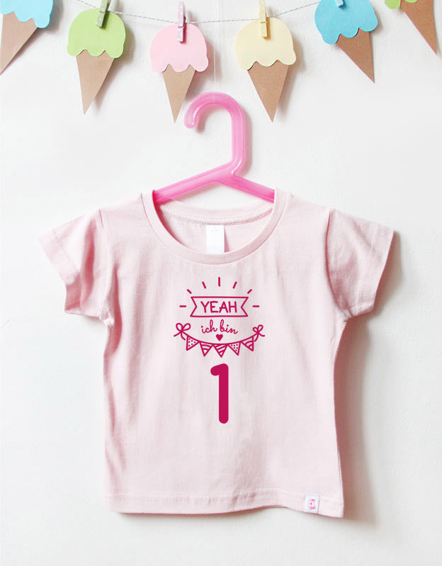 Geburtstagsshirt - Yeah - hellrosa pink