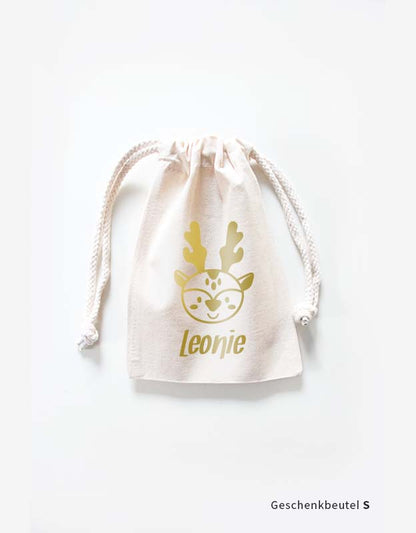 geschenkbeutel namen rentier - gold s